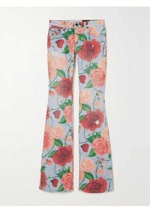 LOEWE - + Paula's Ibiza Roses Leather-trimmed Floral-print Flared Jeans - Pink - FR 32,FR 34,FR 36,FR 38,FR 40,FR 42,FR 44