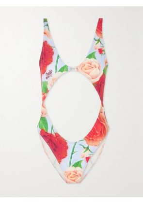 LOEWE - + Paula's Ibiza Roses Cutout Floral-print Stretch Swimsuit - Pink - x small,small,medium,large