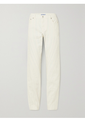 MUGLER - Paneled Straight-leg Jeans - Ivory - FR 34,FR 36,FR 38,FR 40,FR 42,FR 44
