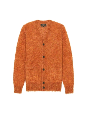 Beams Plus Cardigan Stretch Mohair in Orange. Size S. Also in XL/1X.