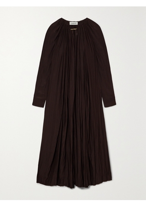 Lanvin - Gathered Charmeuse Maxi Dress - Brown - 1,2,3,4