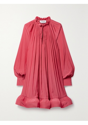 Lanvin - Ruffled Charmeuse Mini Dress - Pink - FR 34,FR 36,FR 38,FR 40,FR 42,FR 44,FR 46