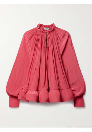 Lanvin - Ruffled Gathered Charmeuse Blouse - Pink - FR 34,FR 36,FR 38,FR 40,FR 42,FR 44