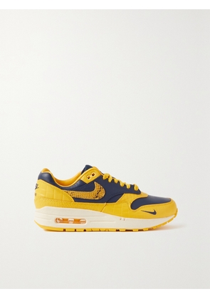 Nike - Air Max 1 Snake-effect And Smooth Leather Sneakers - Yellow - US5,US5.5,US6,US6.5,US7,US7.5,US8,US8.5,US9,US9.5,US10,US10.5,US11