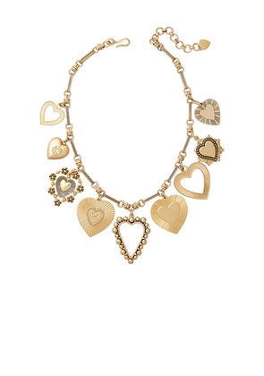 Brinker + Eliza Queen Of Hearts Necklace in Metallic Gold.