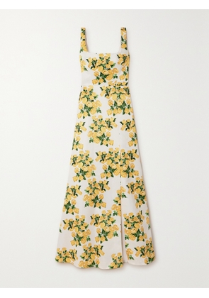 Emilia Wickstead - Osbourne Floral-print Taffeta-faille Maxi Dress - Yellow - UK 6,UK 8,UK 10,UK 12,UK 14