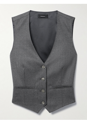 WARDROBE.NYC - Cropped Wool-twill Vest - Gray - xx small,x small,small,medium,large,x large