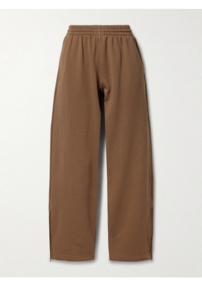 WARDROBE.NYC - + Hailey Bieber Cotton-jersey Wide-leg Sweatpants - Brown - xx small,x small,small,medium,large,x large