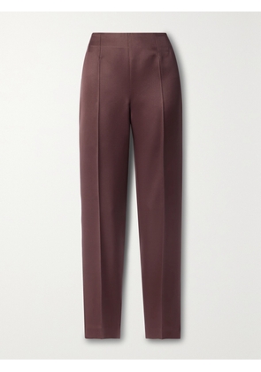 Gabriela Hearst - Masto Organic Wool And Silk-blend Satin Tapered Pants - Burgundy - IT36,IT38,IT40,IT42,IT44,IT46,IT48