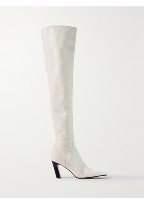 KHAITE - Marfa Leather Over-the-knee Boots - Off-white - IT36,IT37,IT37.5,IT38,IT38.5,IT39,IT39.5,IT40,IT41