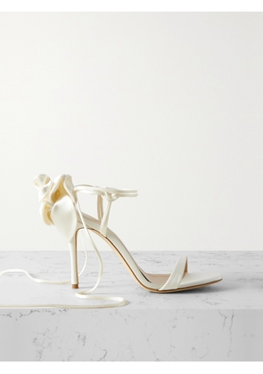 Magda Butrym - Appliquéd Satin Sandals - Cream - IT35,IT36,IT37,IT37.5,IT38,IT38.5,IT39,IT39.5,IT40,IT41,IT41.5