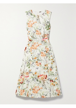 Adam Lippes - Eloise Floral-print Cotton-blend Twill Midi Dress - White - US0,US2,US4,US6,US8,US10,US12,US14