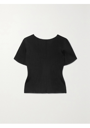 The Row - Fuku Open-back Ribbed-knit T-shirt - Black - x small,small,medium,large,x large