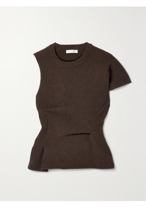 The Row - Charlise Gathered Asymmetric Cashmere Top - Brown - x small,small,medium,large,x large