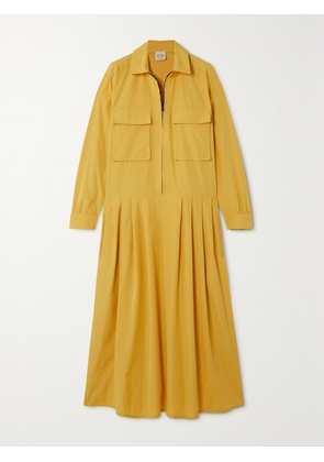 Tod's - Pleated Cotton-poplin Midi Shirt Dress - Yellow - IT36,IT38,IT40,IT42,IT44,IT46
