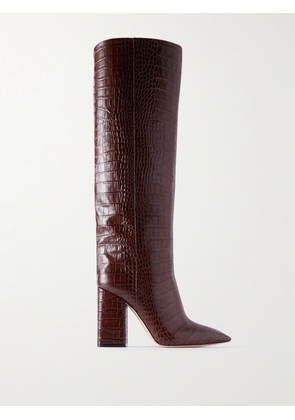 Paris Texas - Anja Croc-effect Leather Knee Boots - Brown - IT35,IT35.5,IT36,IT36.5,IT37,IT37.5,IT38,IT38.5,IT39,IT39.5,IT40,IT40.5,IT41,IT41.5,IT42