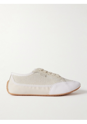 The Row - Bonnie Leather-trimmed Suede, Mesh And Canvas Sneakers - White - IT35,IT36,IT36.5,IT37,IT37.5,IT38,IT38.5,IT39,IT39.5,IT40,IT40.5,IT41,IT41.5,IT42