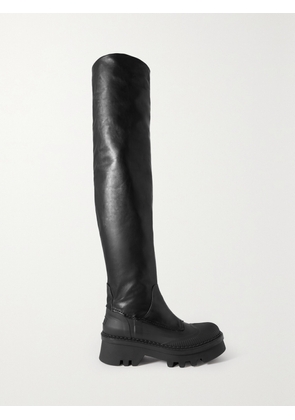 Chloé - Raina Tpu-trimmed Leather Platform Knee Boots - Black - IT36,IT37,IT38,IT39,IT40,IT41