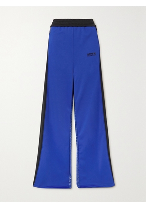 Moncler Genius - + Adidas Originals Shell-trimmed Two-tone Jersey Wide-leg Track Pants - Blue - x small,small,medium,large