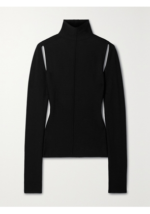 KHAITE - Marlowe Cutout Open-back Merino Wool Top - Black - x small,small,medium,large,x large