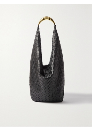 Bottega Veneta - Foulard Intrecciato Leather Shoulder Bag - Black - One size