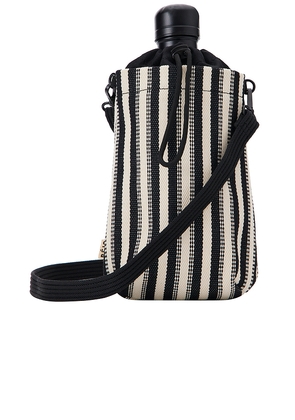 BEIS The Summer Stripe Water Bottle Crossbody in Black.