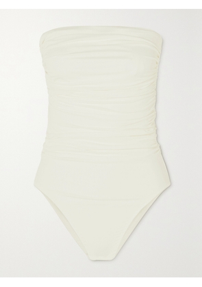 TOVE - Fran Strapless Ruched Stretch-crepe Bodysuit - White - FR 34,FR 36,FR 38,FR 40,FR 42,FR 44