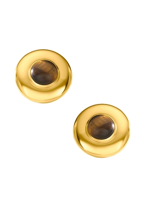 AUREUM Danica Stud Earrings in Metallic Gold.