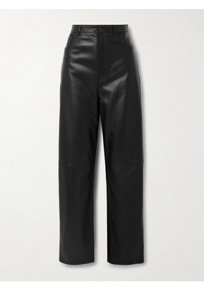 WARDROBE.NYC - Leather Wide-leg Pants - Black - xx small,x small,small,medium,large