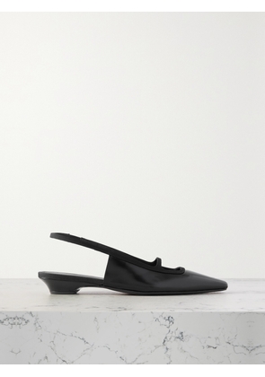 NEOUS - Sabik Grosgrain-trimmed Glossed-leather Slingback Pumps - Black - IT35,IT36,IT36.5,IT37,IT37.5,IT38,IT38.5,IT39,IT39.5,IT40,IT40.5,IT41