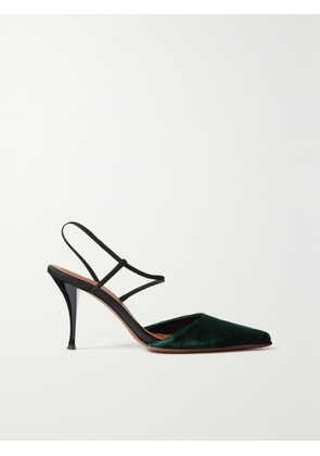 NEOUS - Tangra Suede-trimmed Velvet Pumps - Green - IT36,IT37,IT38,IT39,IT40,IT41