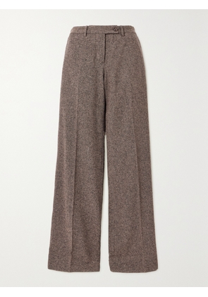 FORTELA - Juliana Mélange Wool-blend Tweed Staight-leg Pants - Brown - IT36,IT38,IT40,IT42,IT44,IT46,IT48