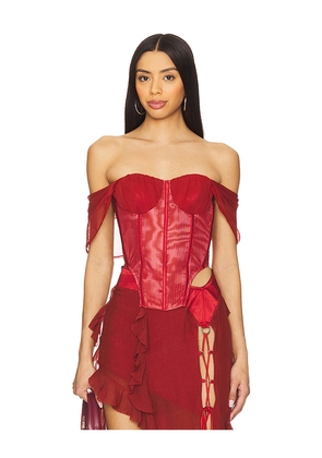 AMOR MIA Assassin Corset Top in Red. Size L. Also in S, XS, M.
