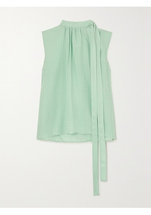 Givenchy - Tie-detailed Silk-jacquard Blouse - Green - FR 34,FR 36,FR 38,FR 40,FR 42,FR 44