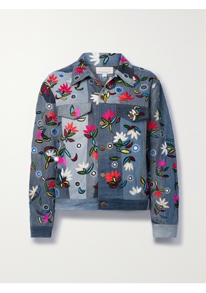 ASHISH - Embellished Embroidered Patchwork Denim Jacket - Blue - x small,small,medium,large