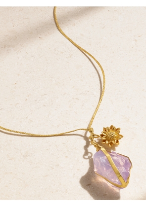 Pippa Small - 18-karat Gold, Cord And Quartz Necklace - One size