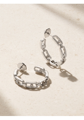 Messika - Small Move Link 18-karat White Gold Diamond Hoop Earrings - One size