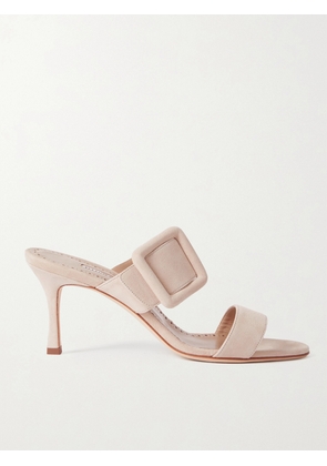 Manolo Blahnik - Gable 70 Buckled Suede Mules - Neutrals - IT35,IT35.5,IT36,IT36.5,IT37,IT37.5,IT38,IT38.5,IT39,IT39.5,IT40,IT40.5,IT41,IT41.5,IT42,IT42.5,IT43