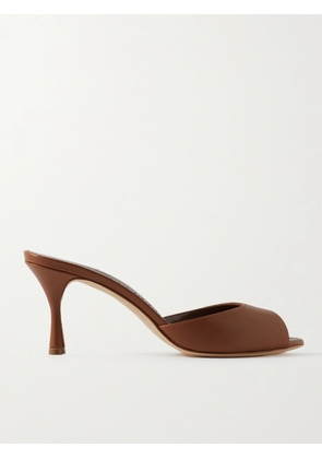 Manolo Blahnik - Jada 70 Leather Mules - Brown - IT35,IT35.5,IT36,IT36.5,IT37,IT37.5,IT38,IT38.5,IT39,IT39.5,IT40,IT40.5,IT41,IT41.5,IT42,IT42.5,IT43