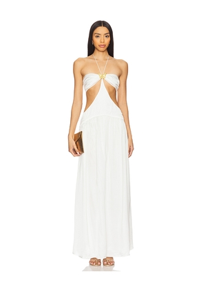 Cin Cin Mila Butterfly Maxi Dress in White. Size L. Also in S, XS, M, XL.