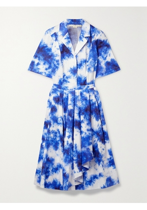 JASON WU COLLECTION - Pleated Tie-dyed Cotton Midi Shirt Dress - Blue - US2,US4,US6,US8,US10,US12,US14