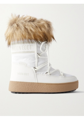 Moon Boot - Ltrack Monaco Faux Fur-trimmed Shell And Faux Leather Snow Boots - White - EU 35,EU 36,EU 37,EU 38,EU 39,EU 40,EU 41,EU 42
