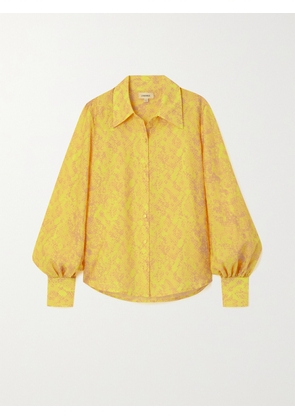 L'AGENCE - Jayleen Printed Tencel-blend Blouse - Yellow - x small,small,medium,large