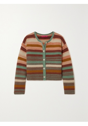 The Elder Statesman - Sundry Cropped Striped Cashmere Cardigan - Multi - x small,small,medium,large