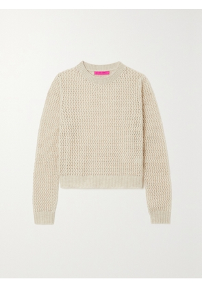 The Elder Statesman - Divvy Open-knit Cashmere Sweater - White - x small,small,medium,large