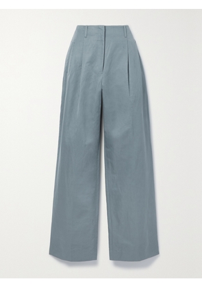 The Row - Gaugin Cotton And Ramie-blend Wide-leg Pants - Blue - US0,US2,US4,US6,US8,US10,US12,US14