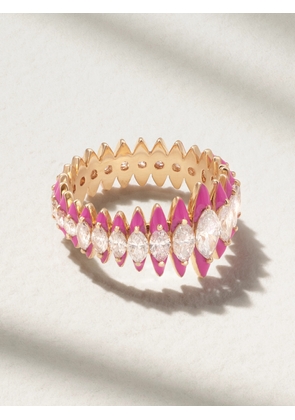 Kamyen - Marquise Coronal 18-karat Rose Gold, Enamel And Diamond Ring - 3,4,5,6