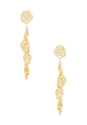 Amber Sceats Yasmin Earrings in Metallic Gold.