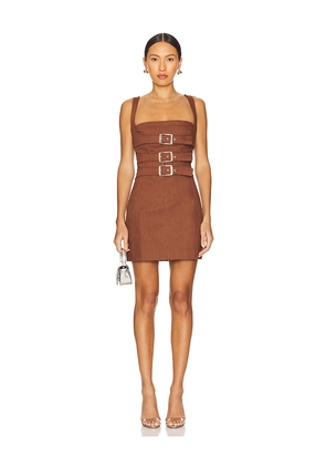 BY.DYLN Cindy Mini Dress in Rust. Size L. Also in XS, S, M, XL.