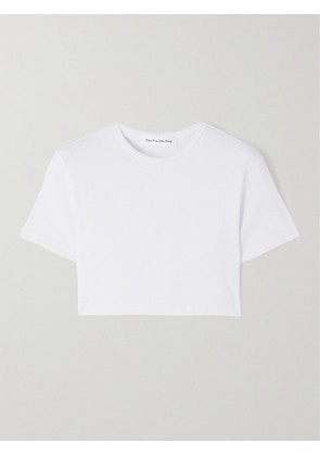 The Frankie Shop - Nico Cropped Ribbed Stretch-cotton Top - White - x small,small,medium,large,x large